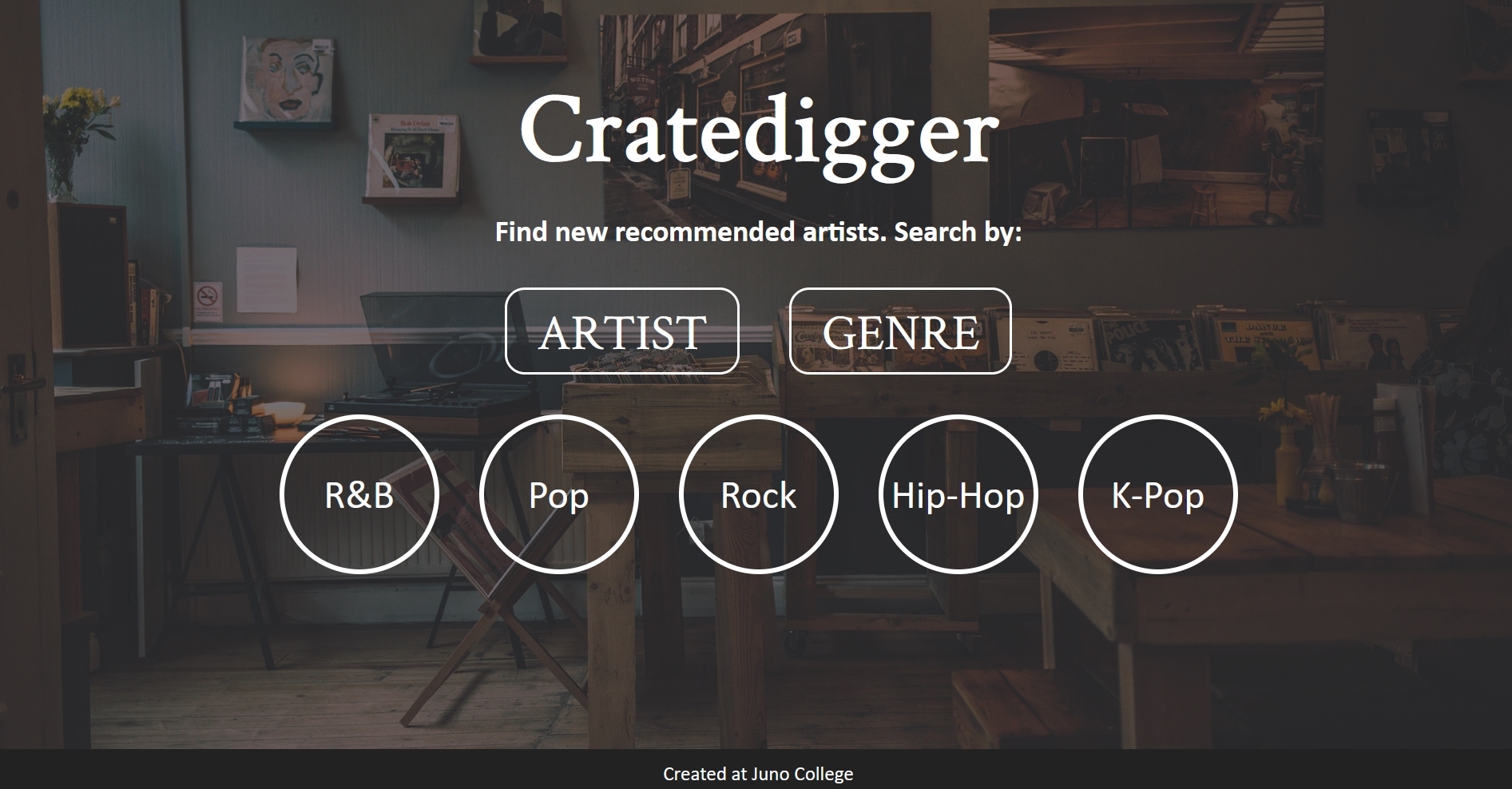 screenshot of Cratedigger App